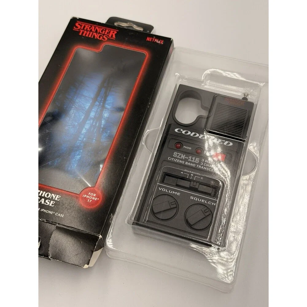 Netflix Stranger Things Code Red Walkie Talkie iPhone 17 Phone Case Black Red